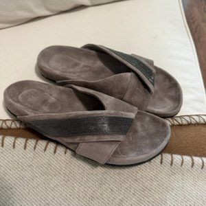 Brunello Cucinelli Studded Suede Slides Sz 41 (fit US 9.5/10)